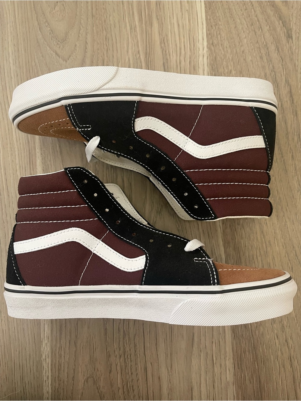 Vans Sk8-Hi Colorblock High-Top Sneakers Brown Chestnut Tan Women’s 8 Men’s 6.5